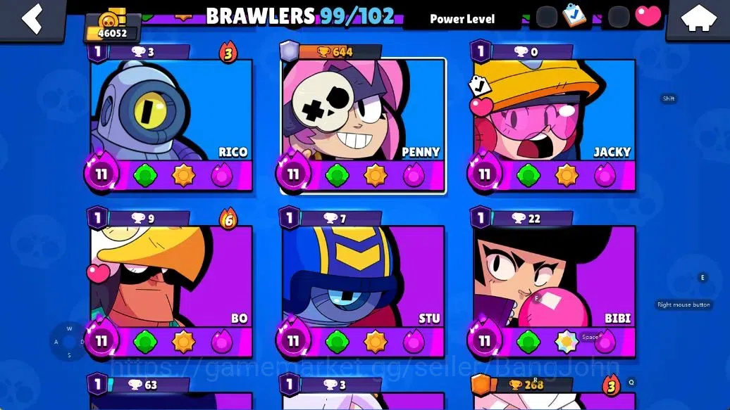 Brawl Stars Accounts Android | 46052 Thropy|99 Brawler- 29 Max Lvl - 28 Hypercharge |10k Bling+142 Gems | TakeEmail Check SS 7