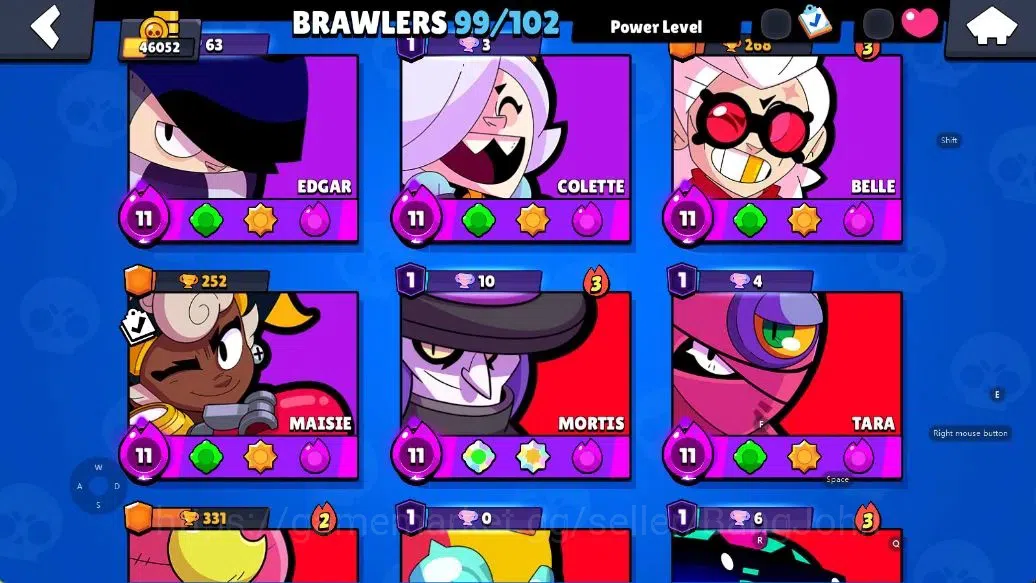 Brawl Stars Accounts Android | 46052 Thropy|99 Brawler- 29 Max Lvl - 28 Hypercharge |10k Bling+142 Gems | TakeEmail Check SS 8