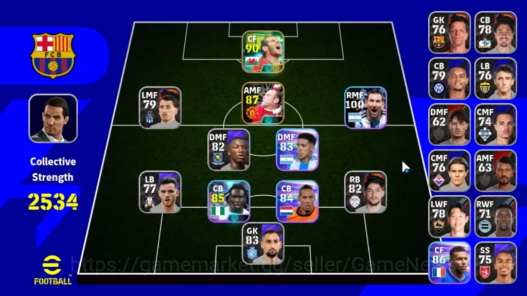 eFootball Accounts Others Android|Power 2534|Epic Gareth Bale,Wayne Rooney|Show Time Lionel Messi,Calvin Bassey|PES2027|Take 1