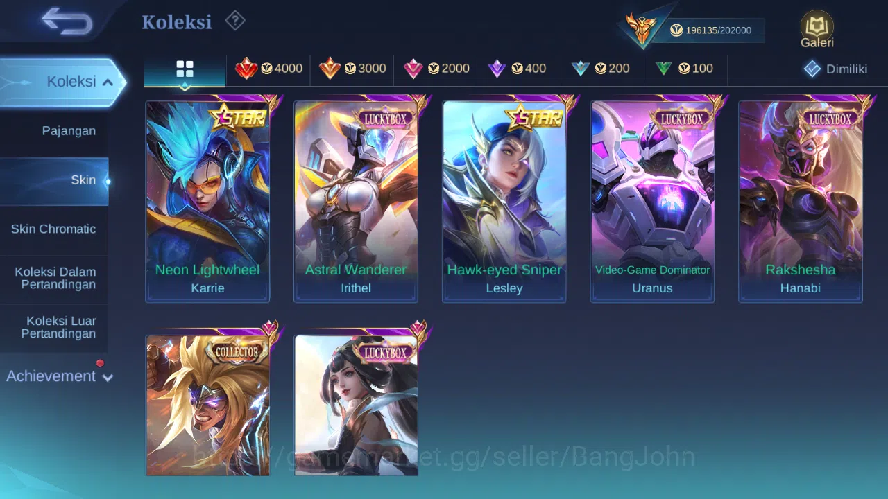 Mobile Legends: Bang Bang Accounts GLOBAL Hero 132 Skin 462 | Legend Franco Alu | Asp image 9