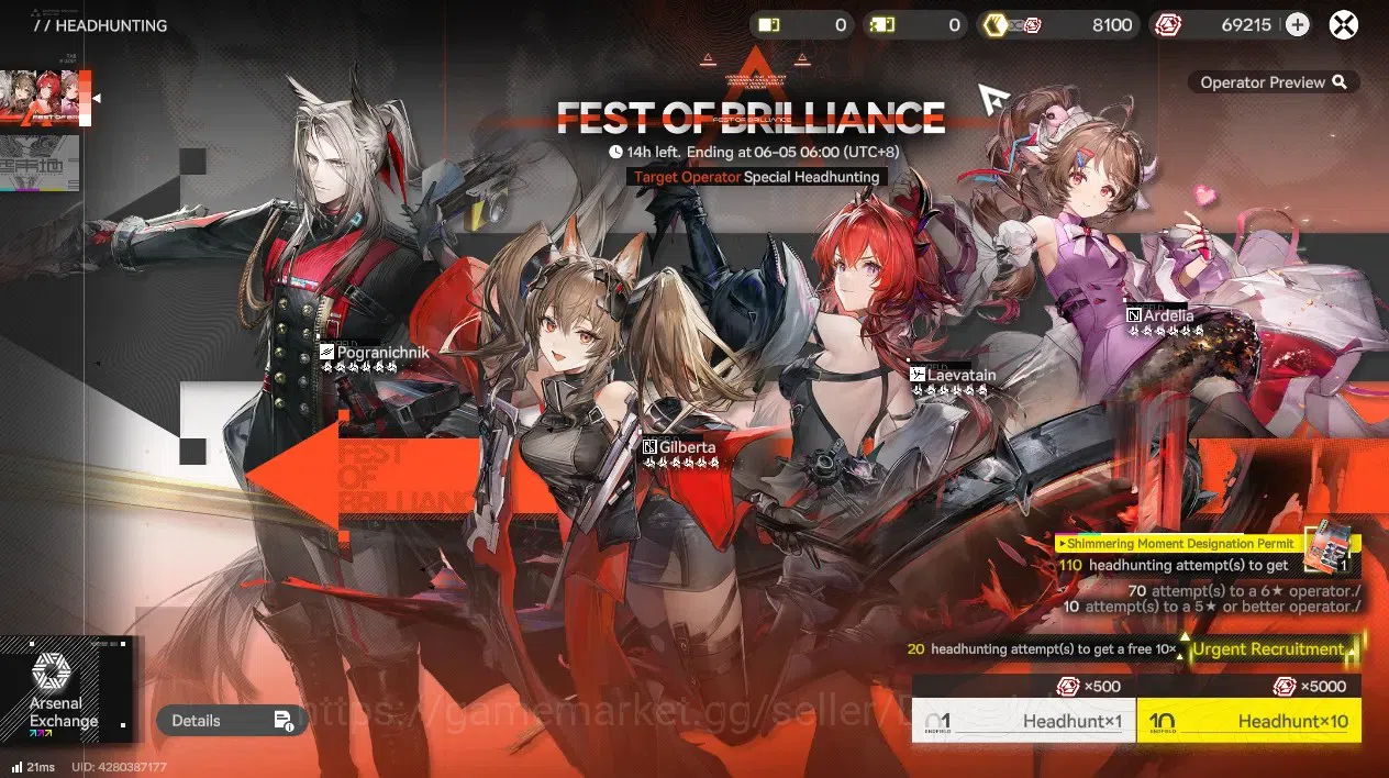 Arknights: Endfield Accounts ASIA | LV60 | 4 limit + 4 STD | (Zhuang Fanyi P1,G image 8