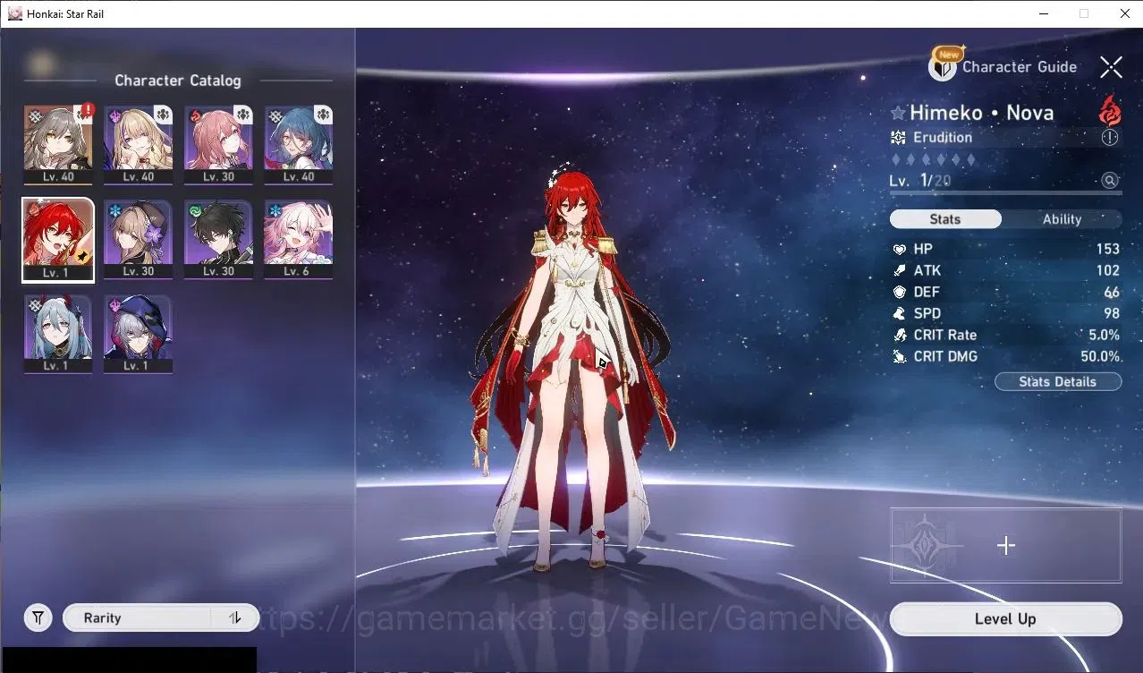 Honkai Star Rail Accounts Starter ASIA|Starter|TL 30|1 Limited|1 GC|Himeko Nova |Female MC|The Xianzhou Luofu|Check 1