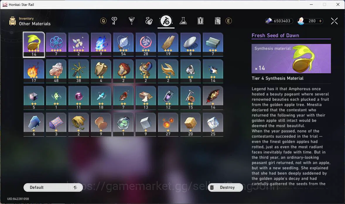 Honkai Star Rail Accounts Others ASIA|TL 40|3 Limit|Yao Guang, Kafka, Dan Heng PT,etc|Check SS|MC Male|HSR226B 13