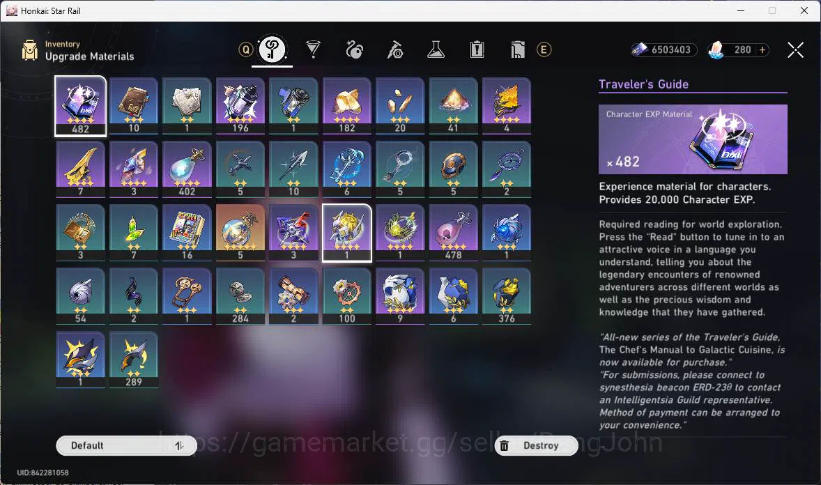 Honkai Star Rail Accounts Others ASIA|TL 40|3 Limit|Yao Guang, Kafka, Dan Heng PT,etc|Check SS|MC Male|HSR226B 3