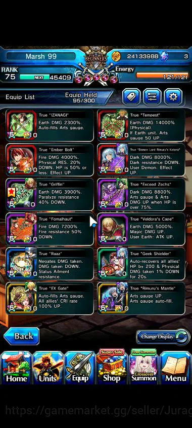Grand Summoners Accounts Starter Global|Rank 75|7 Ascend |[WH FenTW,Lord Samurai 4