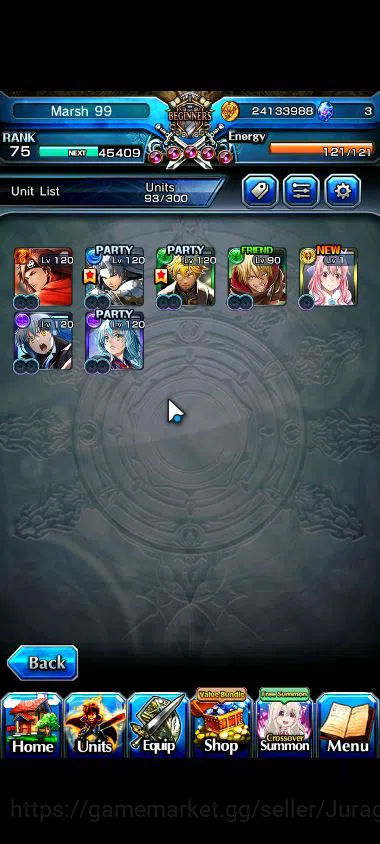 Grand Summoners Accounts Starter Global|Rank 75|7 Ascend |[WH FenTW,Lord Samurai 6