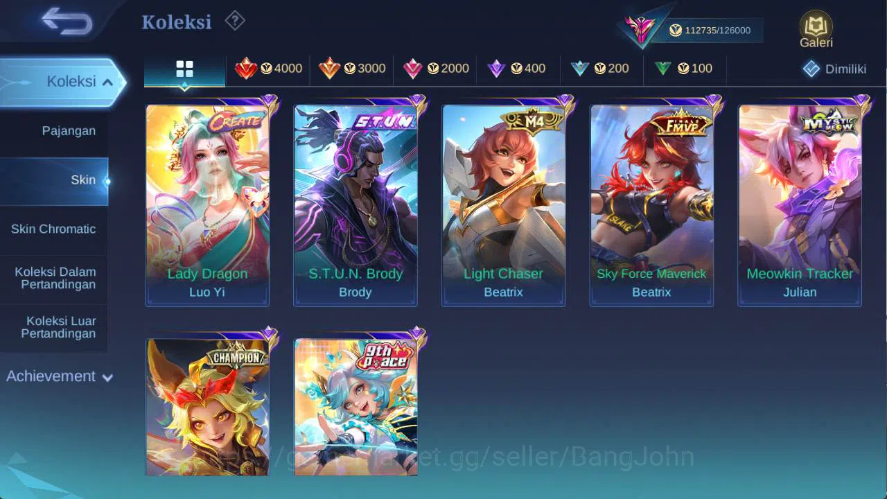 Mobile Legends: Bang Bang Accounts Others hero 131 skin 400+ legend (freya, miya), aspirant ruby, LB (alice, franco, roger 11