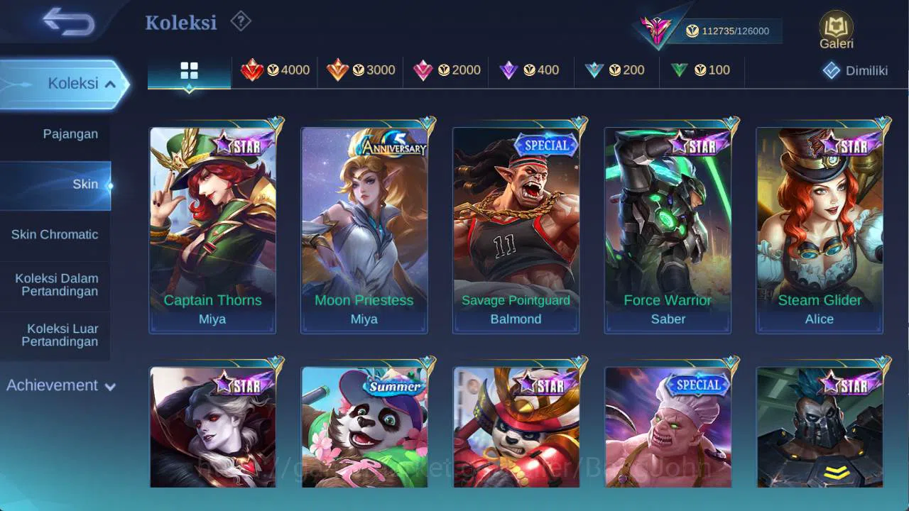Mobile Legends: Bang Bang Accounts Others hero 131 skin 400+ legend (freya, miya), aspirant ruby, LB (alice, franco, roger 12
