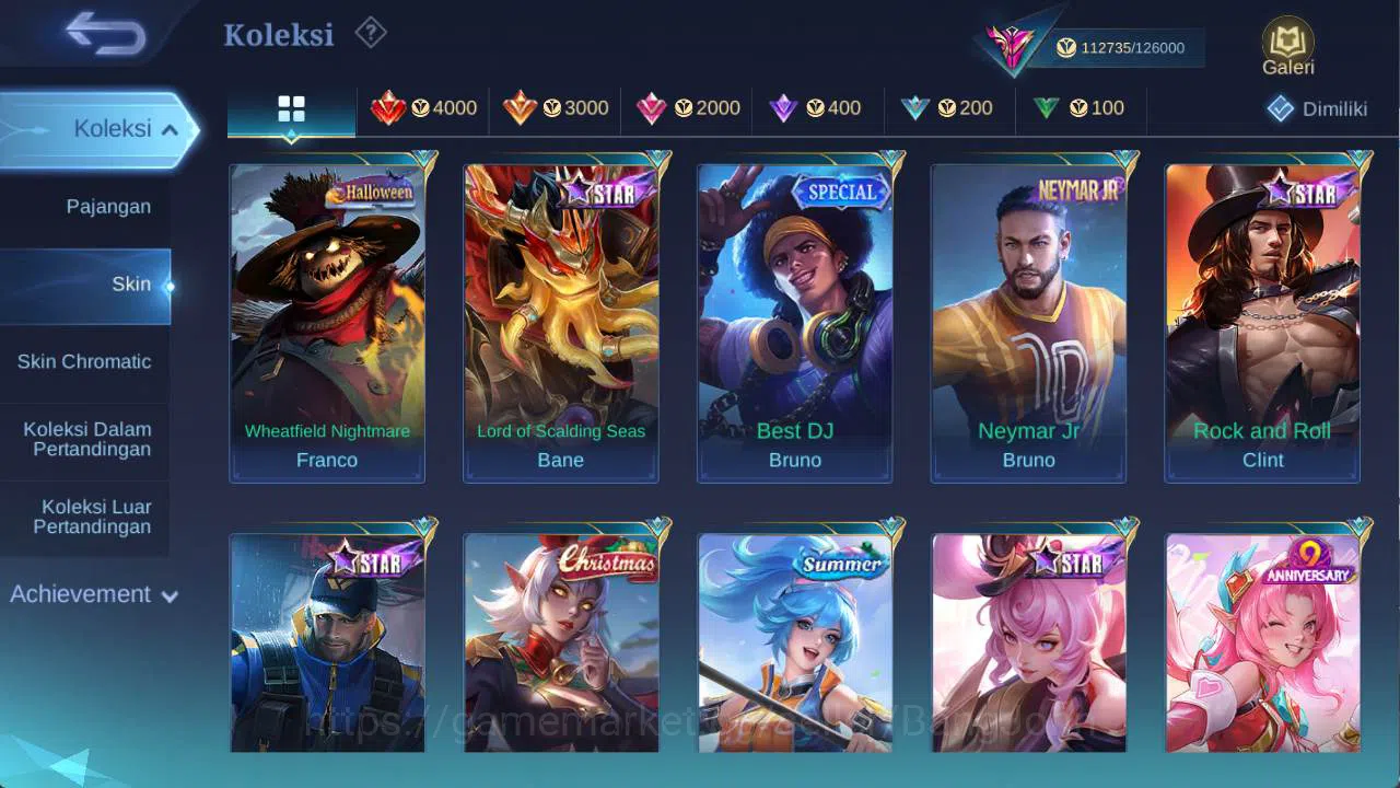 Mobile Legends: Bang Bang Accounts Others hero 131 skin 400+ legend (freya, miya), aspirant ruby, LB (alice, franco, roger 13