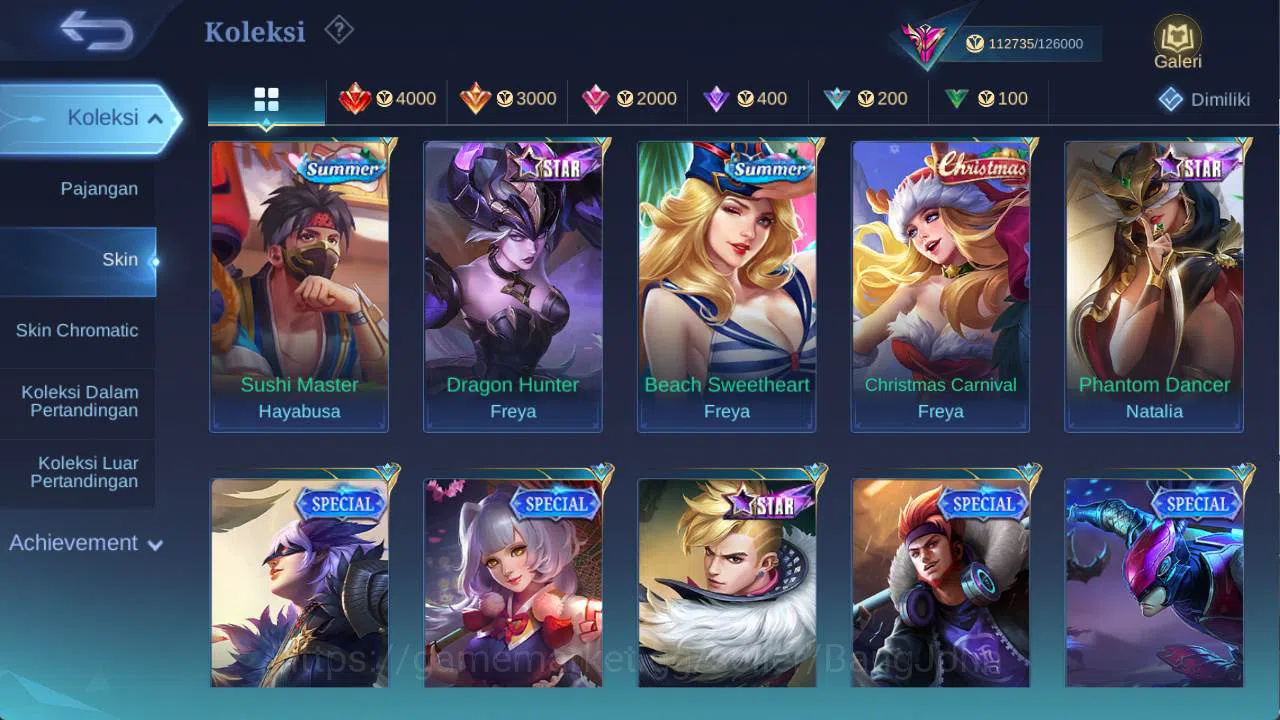 Mobile Legends: Bang Bang Accounts Others hero 131 skin 400+ legend (freya, miya), aspirant ruby, LB (alice, franco, roger 14