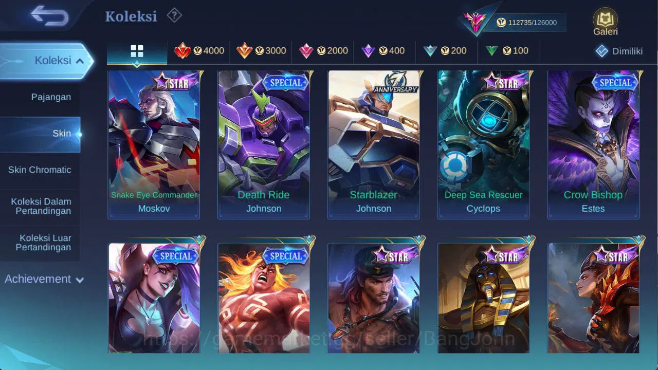 Mobile Legends: Bang Bang Accounts Others hero 131 skin 400+ legend (freya, miya), aspirant ruby, LB (alice, franco, roger 15