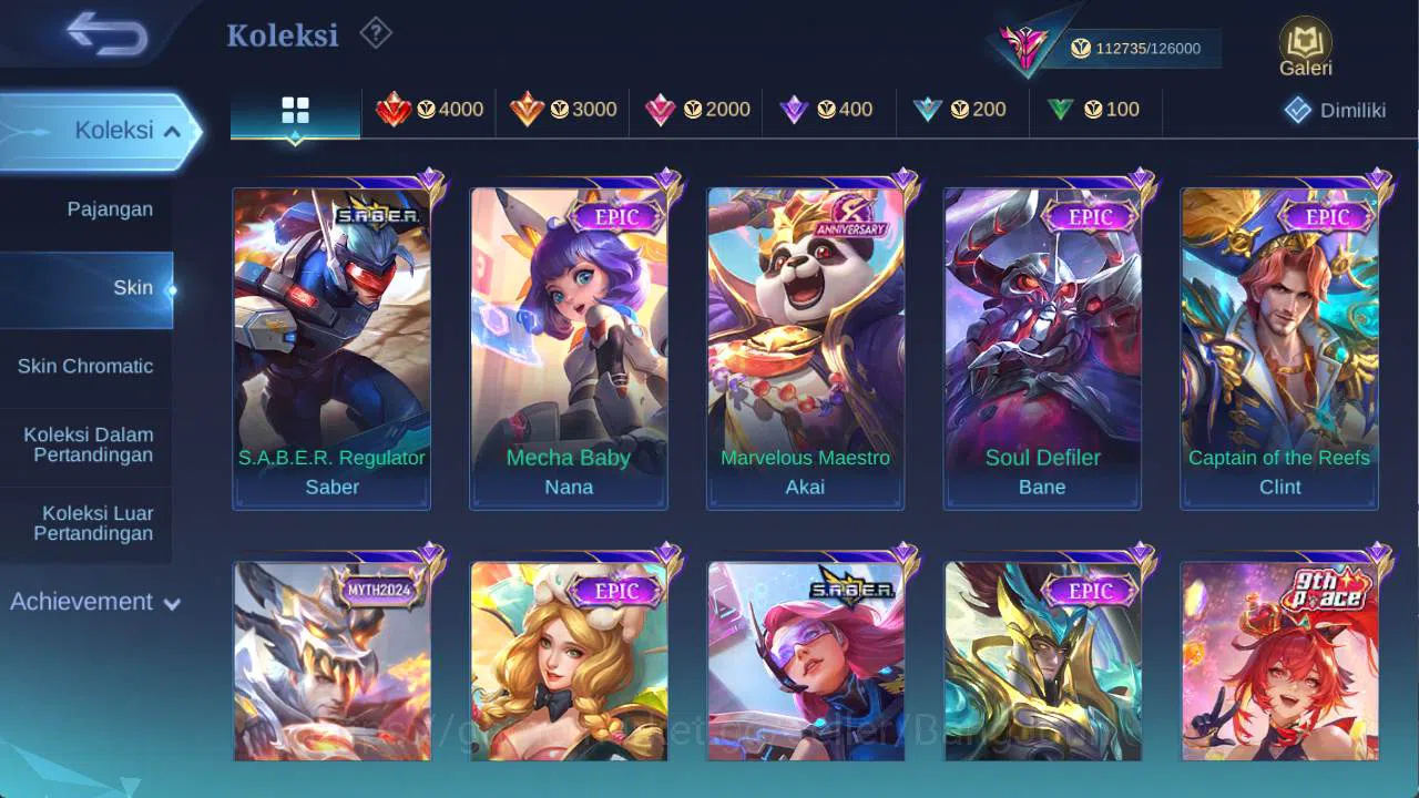 Mobile Legends: Bang Bang Accounts Others hero 131 skin 400+ legend (freya, miya), aspirant ruby, LB (alice, franco, roger 6