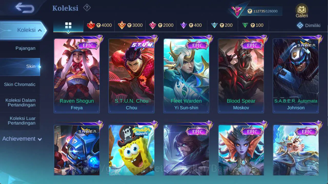 Mobile Legends: Bang Bang Accounts Others hero 131 skin 400+ legend (freya, miya), aspirant ruby, LB (alice, franco, roger 7