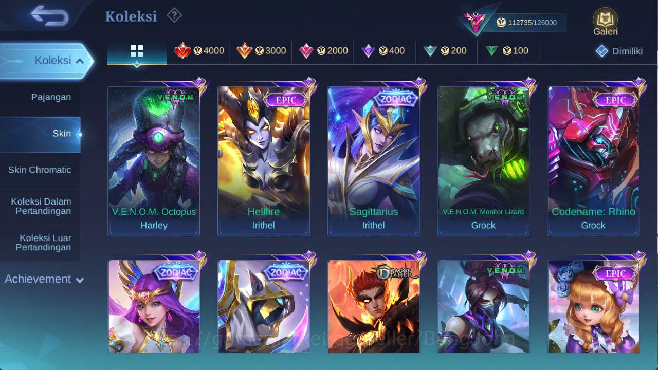 Mobile Legends: Bang Bang Accounts Others hero 131 skin 400+ legend (freya, miya), aspirant ruby, LB (alice, franco, roger 8