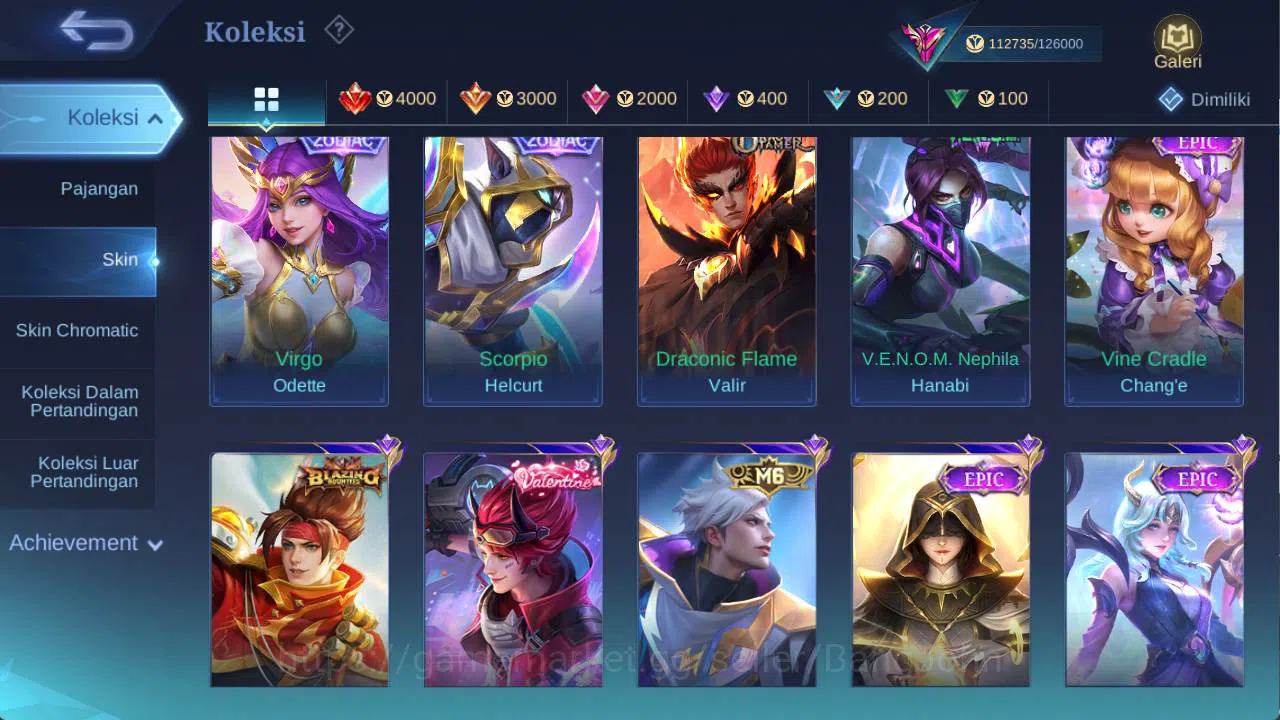 Mobile Legends: Bang Bang Accounts Others hero 131 skin 400+ legend (freya, miya), aspirant ruby, LB (alice, franco, roger 9