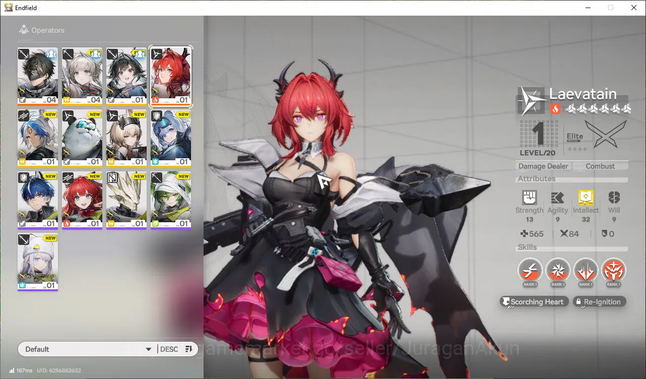 Arknights: Endfield Accounts NA/EU LVL2|Day2 Login|MetaSSR Solo Laevatain + 6SR Operators|Log Gryplink|Take 10