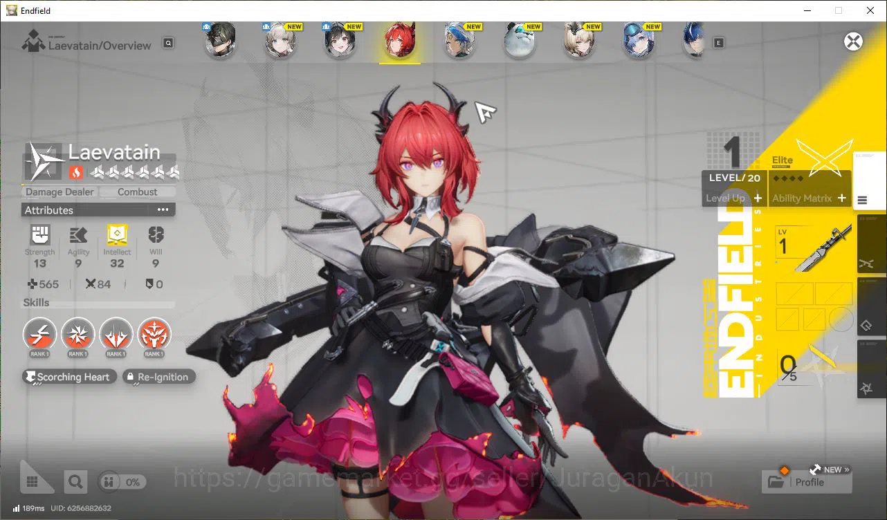 Arknights: Endfield Accounts NA/EU LVL2|Day2 Login|MetaSSR Solo Laevatain + 6SR Operators|Log Gryplink|Take 11