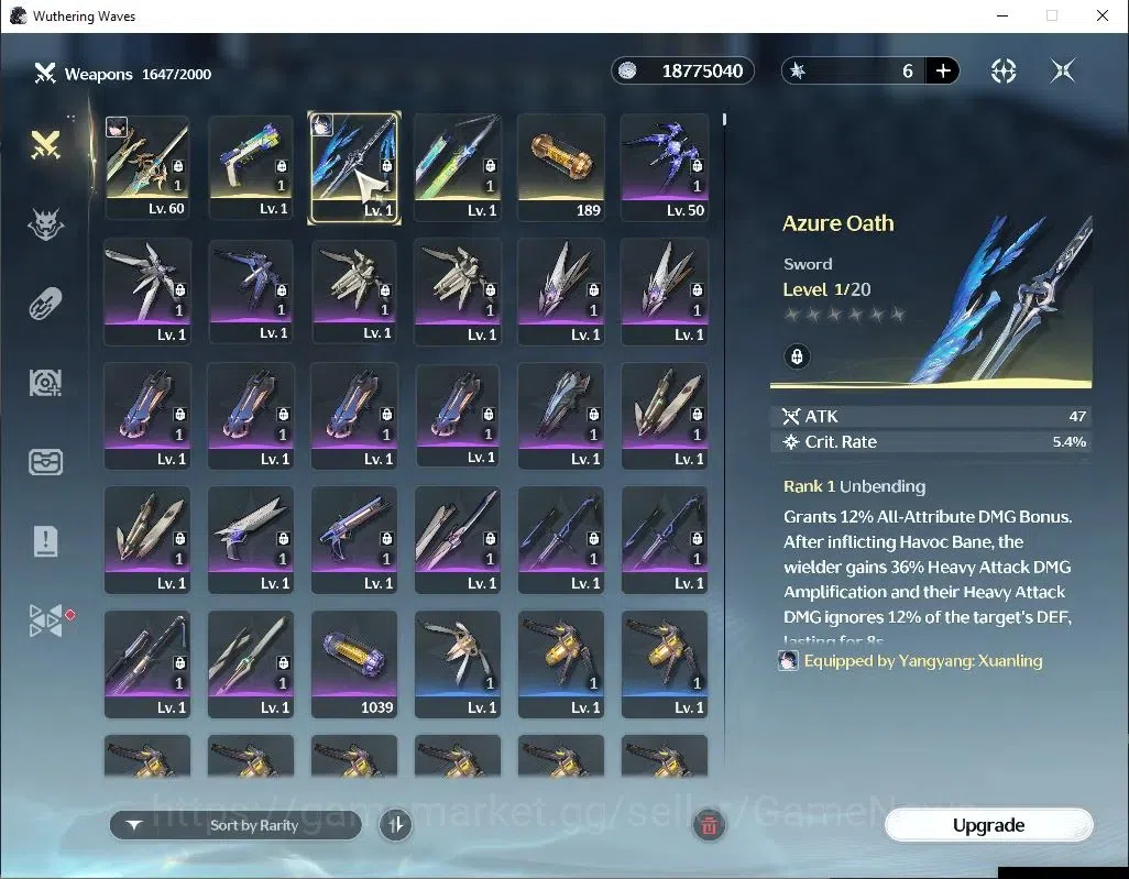 Wuthering Waves Accounts Mid-Game SEA |UL 49|2 Limited| Yangyang: Xuanling RC 6 + Signature, Rebecca |DB Lvl 30|MC Male|Log 5