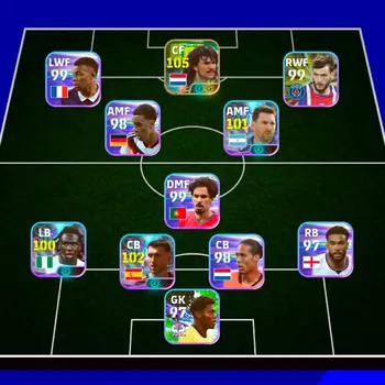 eFootball Accounts Starter 3030+ Team I Gullit 107 I Messi 101 I Karva 100 I Van Dijik 99 I Mbappe 100 I Jamal 99 I Lopaz