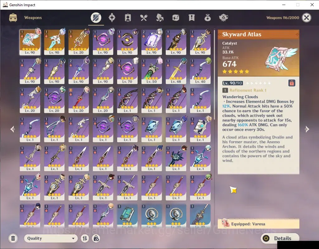 Genshin Impact Accounts ASIA|AR 57|4 Limited + 3 (*5Weapon)|Neuvilette,Ski image 3