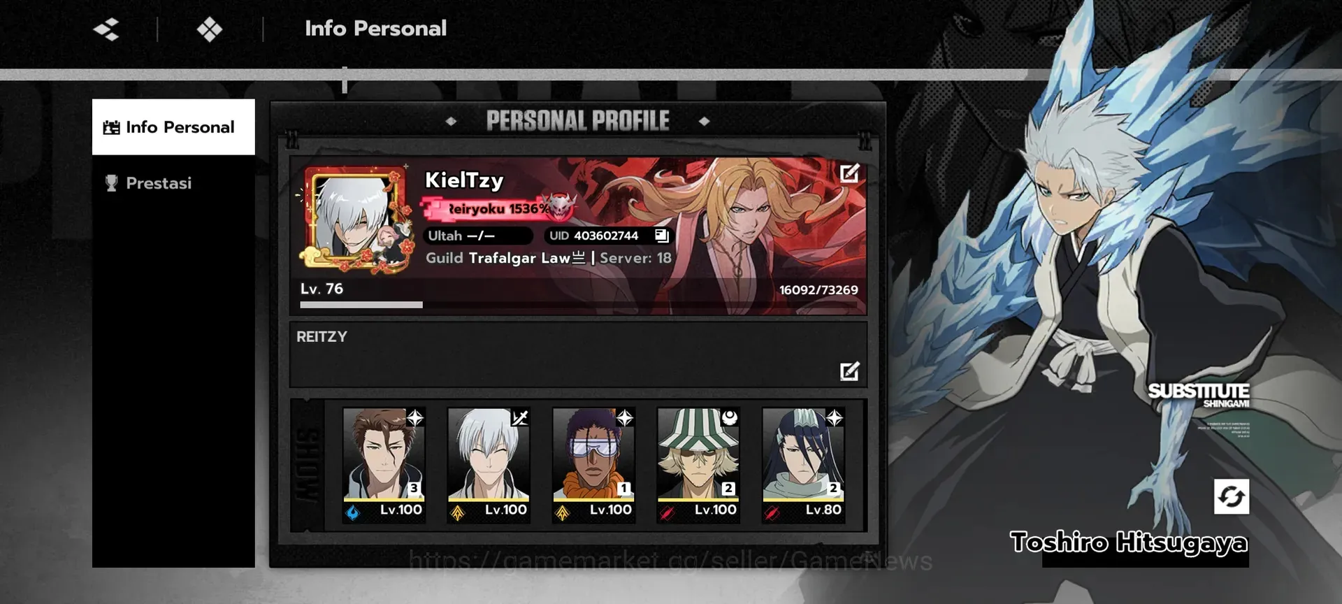 BLEACH: Soul Resonance Accounts Nuverse SEA|Lv76|12 SSR|10 Sign|Aizen B3,Urahara B2,Ichigo,TosenB2,Etc|CHECK SS|(TA1385) 1