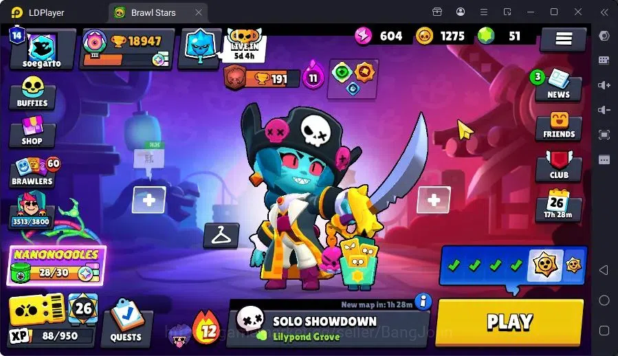 Brawl Stars Accounts Trophy 18947|94 Brawler|33 Max Hc(Shelly,Bull,Brock,ETC)|3 Hc,14 Legend,17Mythic Skin|16012 1