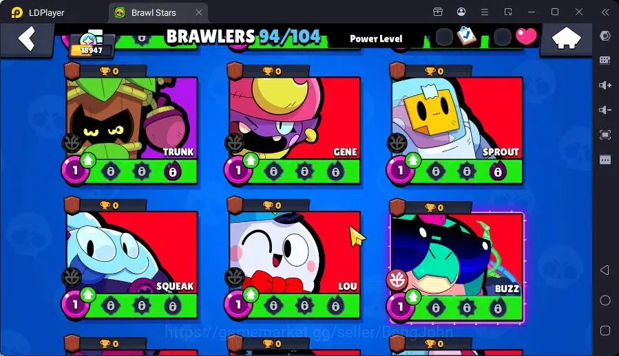 Brawl Stars Accounts Trophy 18947|94 Brawler|33 Max Hc(Shelly,Bull,Brock,ETC)|3 Hc,14 Legend,17Mythic Skin|16012 16