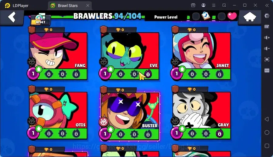 Brawl Stars Accounts Trophy 18947|94 Brawler|33 Max Hc(Shelly,Bull,Brock,ETC)|3 Hc,14 Legend,17Mythic Skin|16012 17