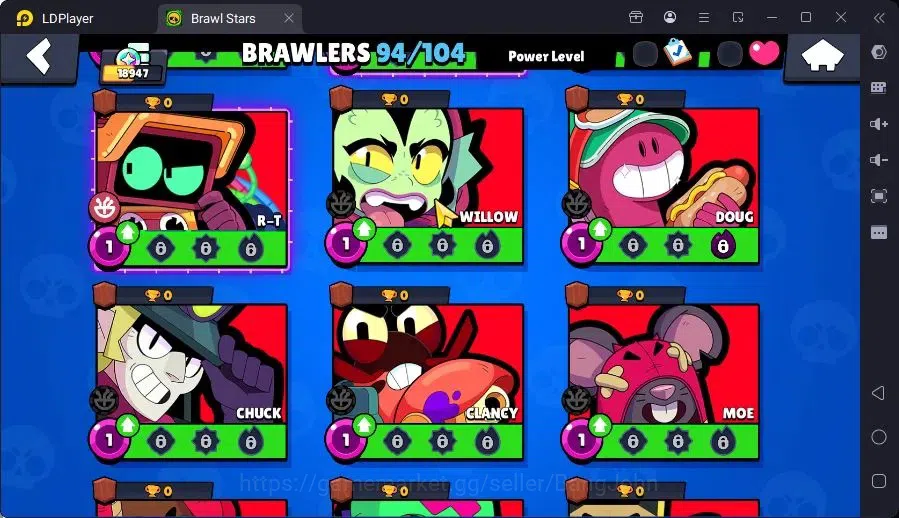 Brawl Stars Accounts Trophy 18947|94 Brawler|33 Max Hc(Shelly,Bull,Brock,ETC)|3 Hc,14 Legend,17Mythic Skin|16012 18
