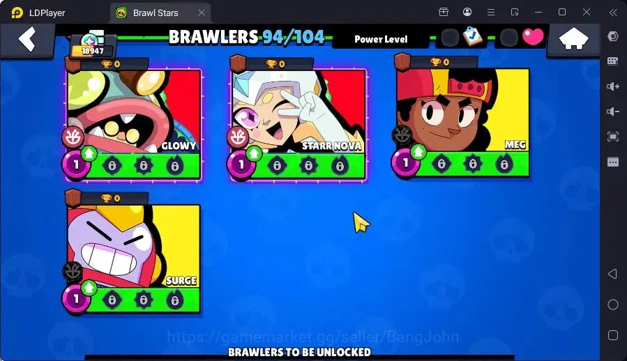 Brawl Stars Accounts Trophy 18947|94 Brawler|33 Max Hc(Shelly,Bull,Brock,ETC)|3 Hc,14 Legend,17Mythic Skin|16012 20