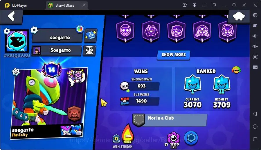 Brawl Stars Accounts Trophy 18947|94 Brawler|33 Max Hc(Shelly,Bull,Brock,ETC)|3 Hc,14 Legend,17Mythic Skin|16012 3