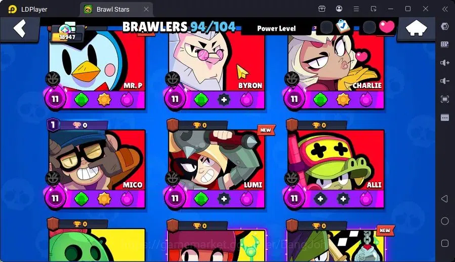 Brawl Stars Accounts Trophy 18947|94 Brawler|33 Max Hc(Shelly,Bull,Brock,ETC)|3 Hc,14 Legend,17Mythic Skin|16012 9