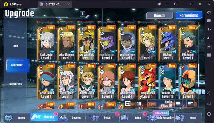 SD Gundam G Generation ETERNAL Accounts GLOBAL rank 7, 400DM, 6 UR unit, 5 char, 6 SUPP, E image 11