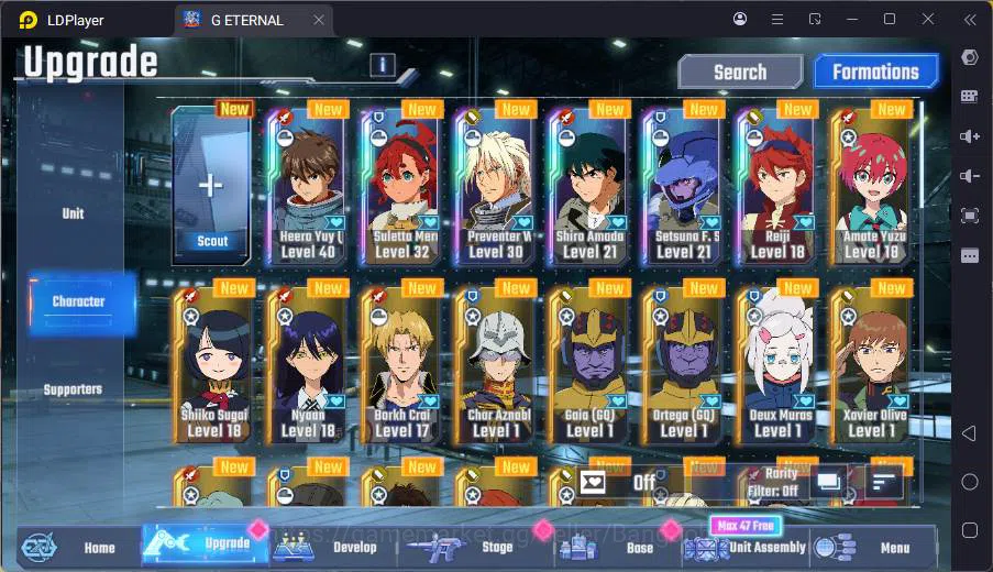 SD Gundam G Generation ETERNAL Accounts GLOBAL rank 7, 400DM, 6 UR unit, 5 char, 6 SUPP, E image 13