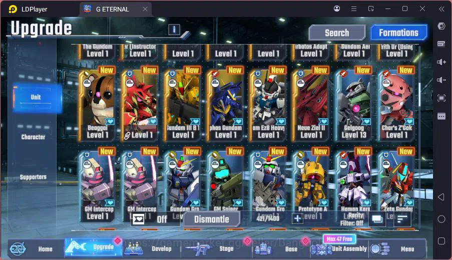 SD Gundam G Generation ETERNAL Accounts GLOBAL rank 7, 400DM, 6 UR unit, 5 char, 6 SUPP, E image 14