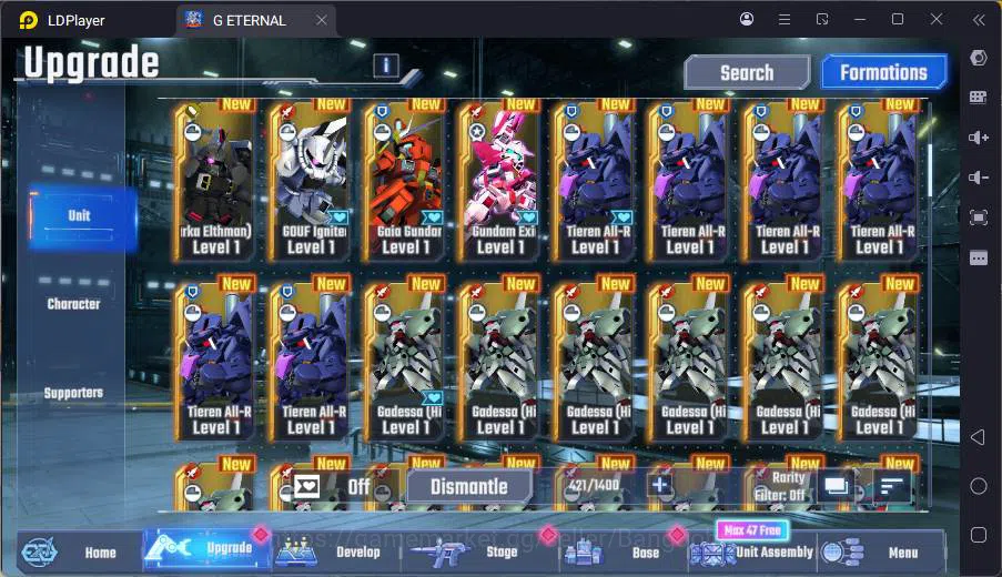SD Gundam G Generation ETERNAL Accounts GLOBAL rank 7, 400DM, 6 UR unit, 5 char, 6 SUPP, E image 17