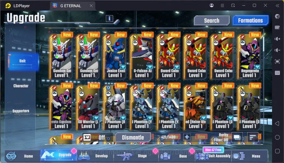 SD Gundam G Generation ETERNAL Accounts GLOBAL rank 7, 400DM, 6 UR unit, 5 char, 6 SUPP, E image 18