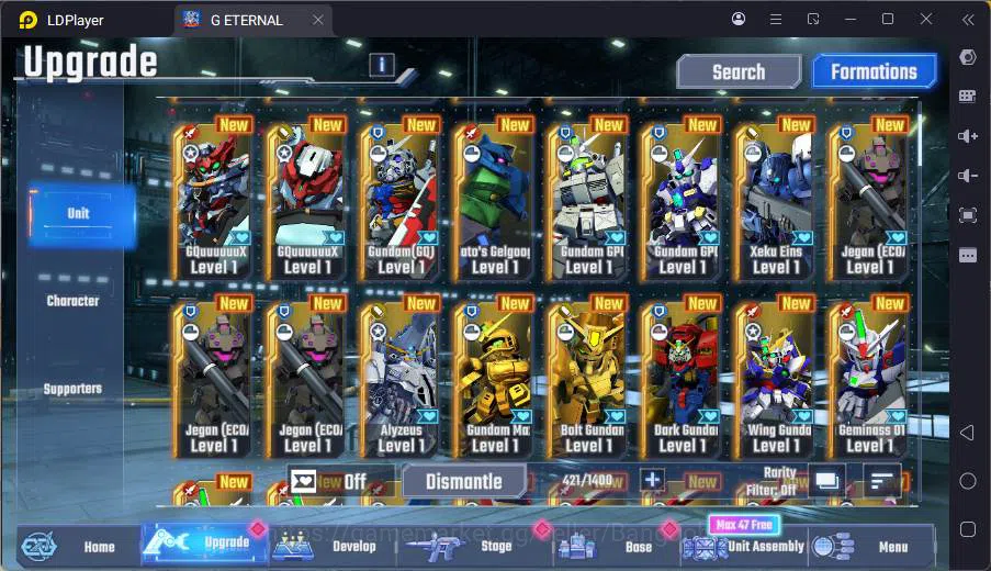 SD Gundam G Generation ETERNAL Accounts GLOBAL rank 7, 400DM, 6 UR unit, 5 char, 6 SUPP, E image 19