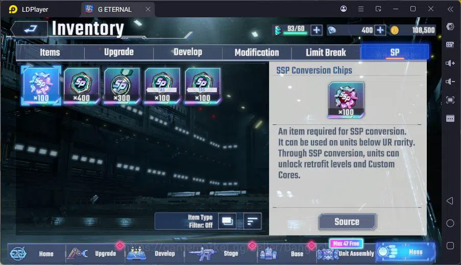 SD Gundam G Generation ETERNAL Accounts GLOBAL rank 7, 400DM, 6 UR unit, 5 char, 6 SUPP, E image 2