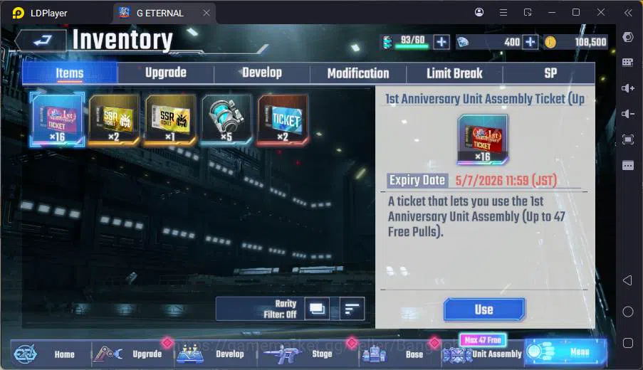 SD Gundam G Generation ETERNAL Accounts GLOBAL rank 7, 400DM, 6 UR unit, 5 char, 6 SUPP, E image 5