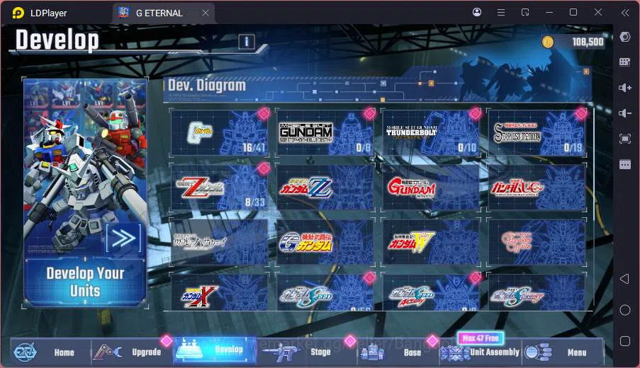 SD Gundam G Generation ETERNAL Accounts GLOBAL rank 7, 400DM, 6 UR unit, 5 char, 6 SUPP, E image 8