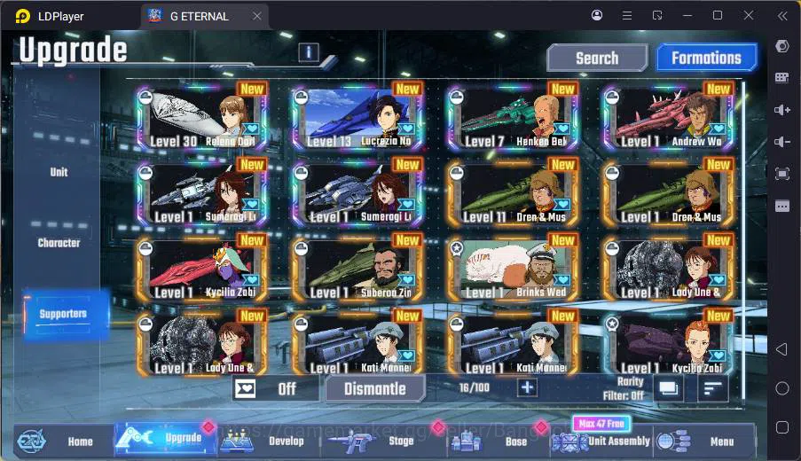 SD Gundam G Generation ETERNAL Accounts GLOBAL rank 7, 400DM, 6 UR unit, 5 char, 6 SUPP, E image 9