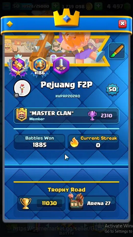 Clash Royale Accounts Lv 50|Trophy 11030|Limited Skin|KTL 14|4 Hero 7 EV image 2