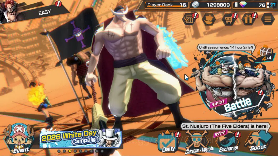 One Piece Bounty Rush Accounts Global|5 EX| HERO D.Grap,T4Emperors Shanks,Seraphi image 1
