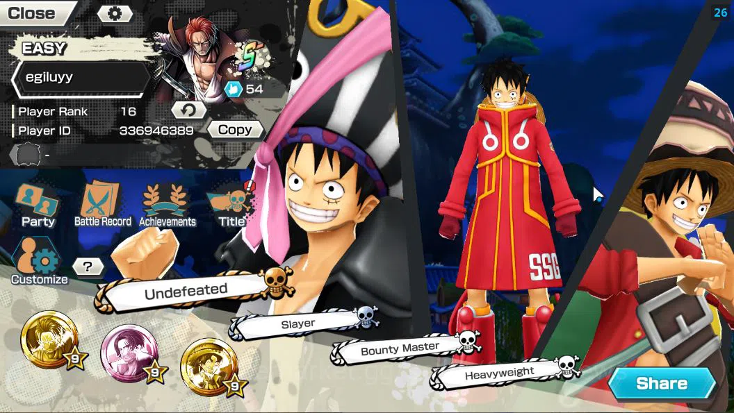 One Piece Bounty Rush Accounts Global|5 EX| HERO D.Grap,T4Emperors Shanks,Seraphi image 2