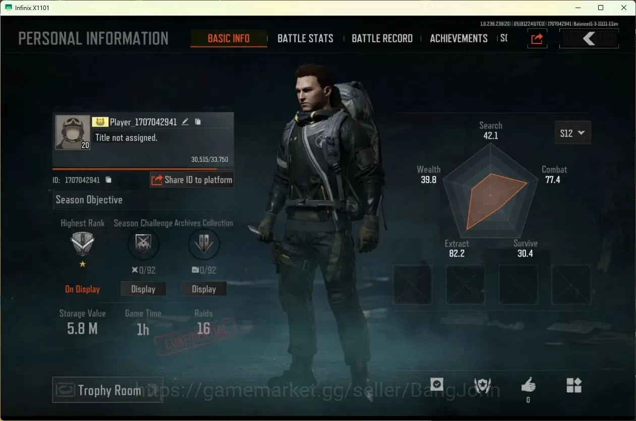 Arena Breakout Accounts Mobile | | LV 20 | SV 5.8 M | CV 3.9 M | Speed SQB image 1