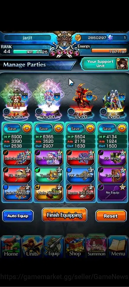 Grand Summoners Accounts Global|Rank 44|2 Ascend+1 TW| Yuyuko Saigyouji+TW, image 3