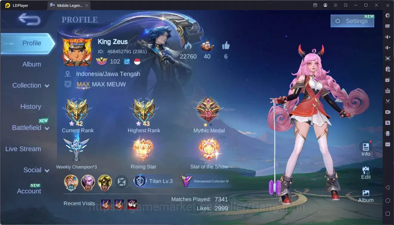 Mobile Legends: Bang Bang Accounts Global|Hero 132|Skin 270|Renowned|KOF Krina|CC Nat image 1