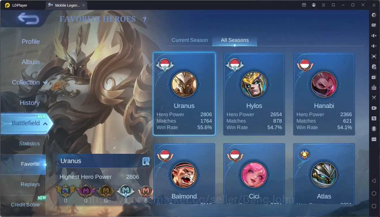 Mobile Legends: Bang Bang Accounts Global|Hero 132|Skin 270|Renowned|KOF Krina|CC Nat image 4