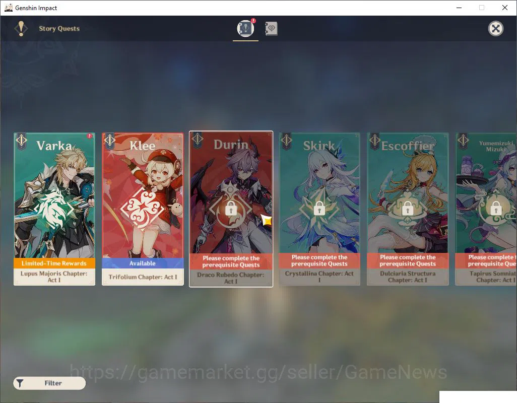 Genshin Impact Accounts Asia|AR 35|1 Limited +1(*5Weapon) | Xilonen |Fragi image 11